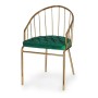 Chaise Doré Vert Barres Polyester Fer (51 x 81 x 52 cm)