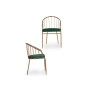 Chaise Doré Vert Barres Polyester Fer (51 x 81 x 52 cm)