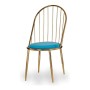 Chaise Bleu Doré Barres Polyester Fer (48 x 95,5 x 48 cm)