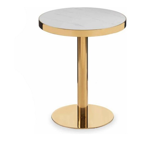 Table d'appoint Doré Blanc Métal Fer Bois MDF (60,5 x 73,5 x 60,5 cm)