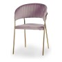 Chaise Rose Doré Polyester Fer (49 x 80,5 x 53 cm)