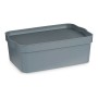 Boîte de rangement avec couvercle Gris Plastique (21,5 x 11 x 31,5 cm)