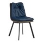 Fauteuil Bleu Bouton Cuir Synthétique Acier (47 x 85 x 62 cm)