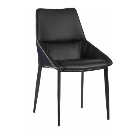 Fauteuil Noir Classique Cuir Synthétique Acier (50 x 87 x 61 cm)