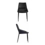 Fauteuil Noir Classique Cuir Synthétique Acier (50 x 87 x 61 cm)