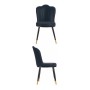 Fauteuil Bleu foncé Coquillage Cuir Synthétique Acier (53 x 88 x 67 cm)