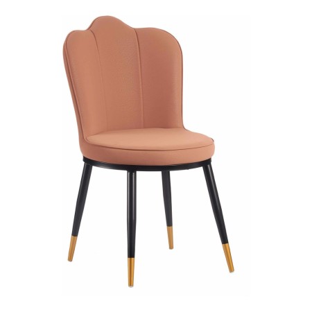 Fauteuil Rose Coquillage Cuir Synthétique Acier (53 x 88 x 67 cm)