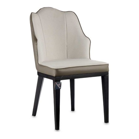 Fauteuil Beige Coquillage Cuir Synthétique Acier (48 x 88 x 60 cm)