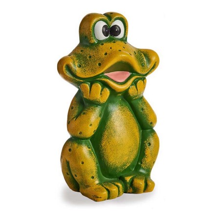 Figure décorative de jardin Grenouille Céramique Vert (14 x 29 x 18,5 cm)