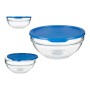 Panier-repas rond avec couvercle Bleu Plastique verre (1135 ml)