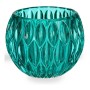 Bougeoir Hexagones Verre Turquoise (11 x 9 x 11 cm)