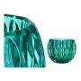 Bougeoir Hexagones Verre Turquoise (11 x 9 x 11 cm)