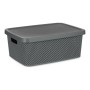 Boîte de rangement avec couvercle Anthracite Plastique (28 x 15,5 x 39 cm)