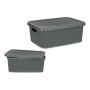 Boîte de rangement avec couvercle Anthracite Plastique (28 x 15,5 x 39 cm)