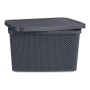 Boîte de rangement avec couvercle Anthracite Plastique (28 x 22 x 39 cm)