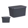 Boîte de rangement avec couvercle Anthracite Plastique (28 x 22 x 39 cm)