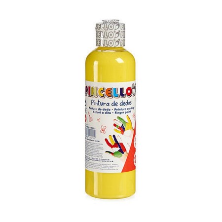 Peinture au doigt 200 ml Jaune (12 Unités)