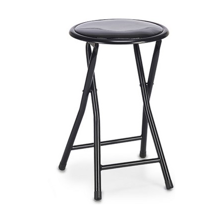 Tabouret Pliant Noir Métal PVC (10 Unités)