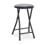 Tabouret Pliant Noir Métal PVC (10 Unités)