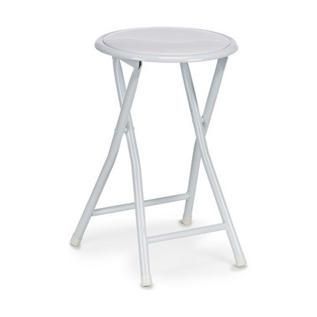 Tabouret Pliant Métal Blanc PVC (10 Unités)