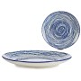 Assiette plate Rayures Ø 24 cm Bleu/Blanc Porcelaine (6 Unités)