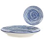 Assiette à dessert Rayures Ø 20 cm Bleu/Blanc Porcelaine 6 Unités