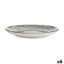 Assiette plate Rayures Noir Blanc Ø 24 cm Porcelaine (6 Unités)