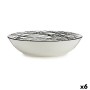 Assiette creuse Rayures Noir Blanc Ø 20 cm Porcelaine (6 Unités)