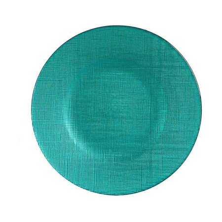 Assiette plate Ø 21 cm Turquoise verre (6 Unités)