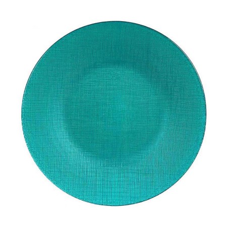 Assiette plate Ø 27 cm Turquoise verre (6 Unités)