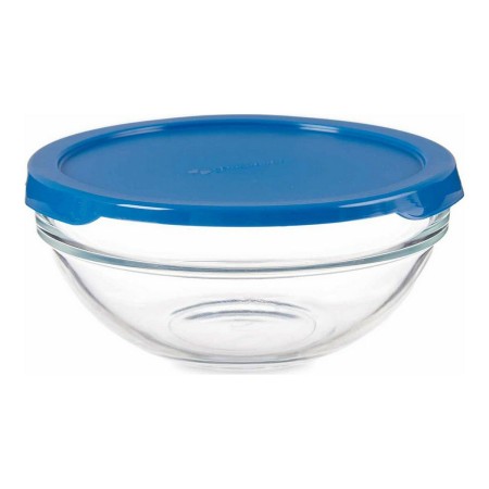 Panier-repas rond avec couvercle Chefs Bleu Plastique verre (595 ml) (14 x 6,3 x 14 cm)