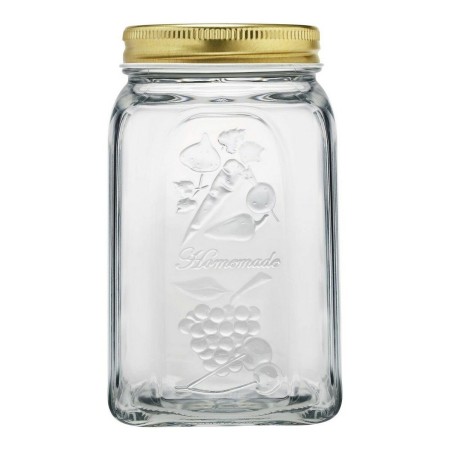 Bocal Transparent Métal verre (9,8 x 17 x 9,8 cm) (1000 ml)