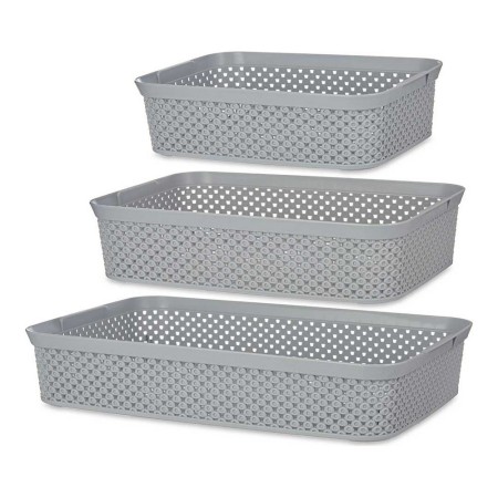 Boîte Multiusage Gris Plastique (3 pcs)