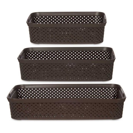 Boîte Multiusage Marron Plastique (3 pcs)