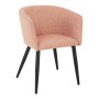 Fauteuil Clare Rose Métal Textile (57 x 76 x 55 cm)