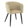 Fauteuil Clare Beige Métal Textile (57 x 76 x 55 cm)