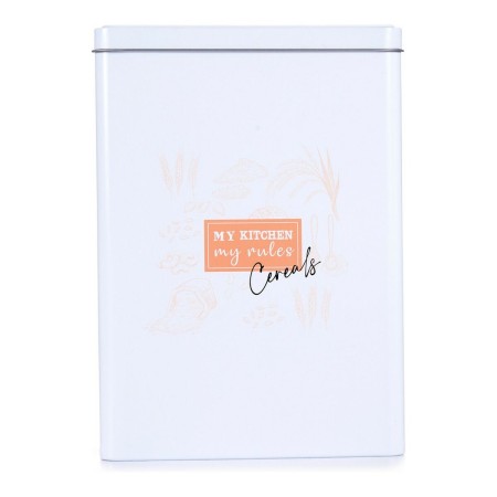 Boîte Rectangulaire Céréales Blanc Fer blanc (9,6 x 24,7 x 17,6 cm)
