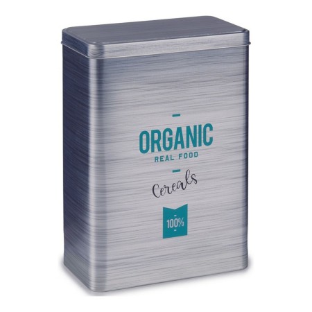 Boîte Rectangulaire Céréales Gris Fer blanc (9,6 x 24,7 x 17,6 cm)