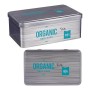 Boîte Tea Rectangulaire Gris Fer blanc (11 x 7,1 x 18 cm)