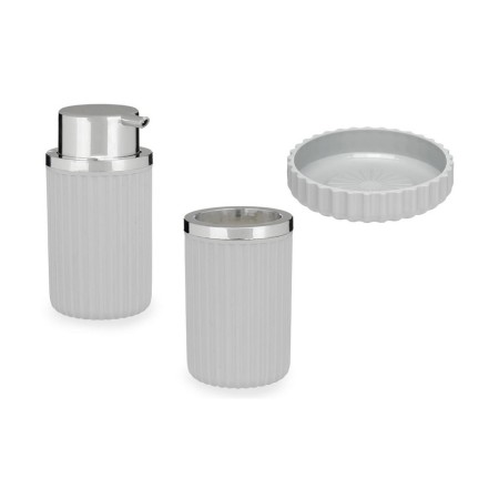 Ensemble de Bain 3 Pièces Gris Plastique