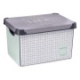 Boîte de rangement avec couvercle Home Gris Plastique (29 x 23,5 x 39 cm)