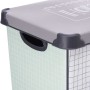 Boîte de rangement avec couvercle Home Gris Plastique (29 x 23,5 x 39 cm)