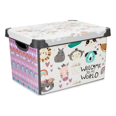 Boîte de rangement World Avec des poignées Plastique 17 L (27,5 x 22 x 36,5 cm)