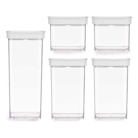 Ensemble de contenants de cuisine hermétiques empilables 5 Pièces Transparent ABS polystyrène