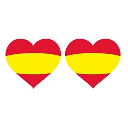 Autocollants Drapeau Espagne (2 uds) Coeur