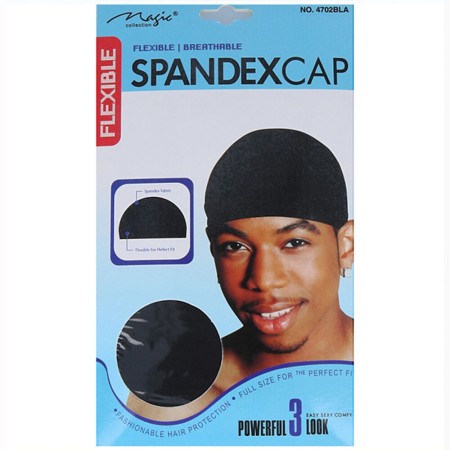 Chapeau Magic Spandex Noir Protecteur Capillaire