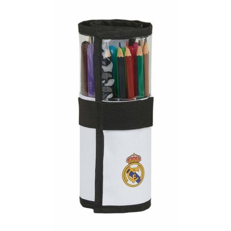 Pochette crayons Real Madrid C.F. 20/21 Noir Blanc (27 Pièces) (7 x 20 x 7 cm)