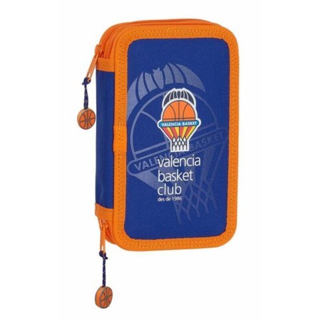 Plumier double Valencia Basket Bleu Orange (28 pcs)