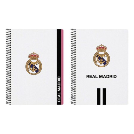 Cahier à Spirale Real Madrid C.F. Blanc Noir A5