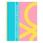 Carnet Benetton Color Block Rose Turquoise Jaune A4